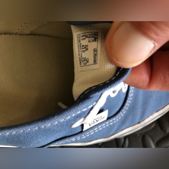 Vans Authentic 2 Pairs Blue & Cream Men’s Sz 10 - Picture 10 of 11